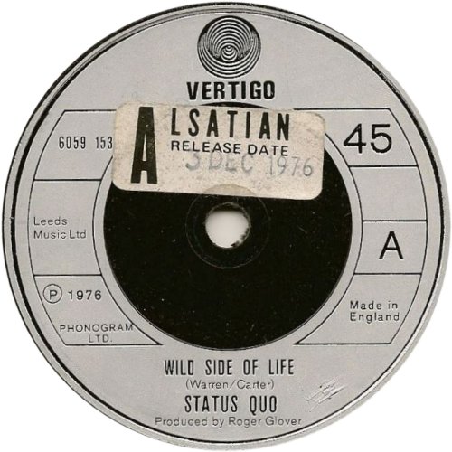 WILD SIDE OF LIFE Promo: Silver Label (with Sticker) Side A