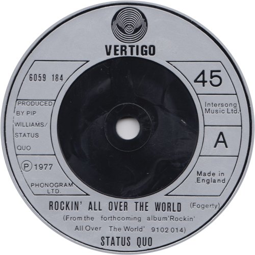 ROCKIN' ALL OVER THE WORLD Standard issue: Silver Injection Label Side A