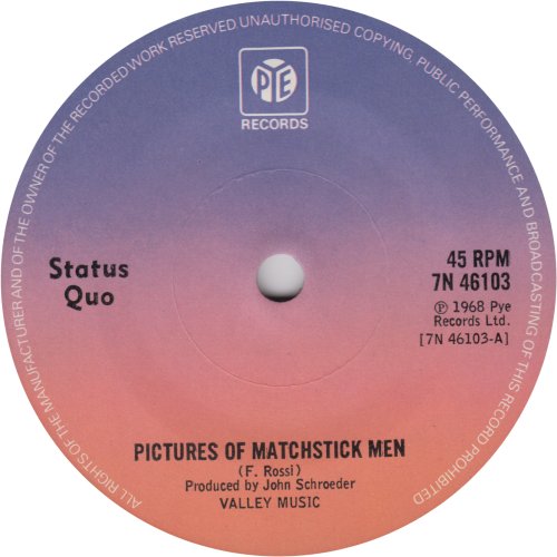 PICTURES OF MATCHSTICK MEN (Reissue) Standard Reissue 1: Solid centre Side A