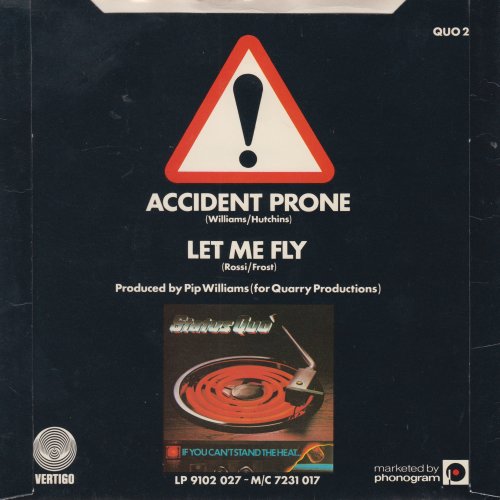 ACCIDENT PRONE Picture Sleeve (First 100,000 ! Copies) Rear