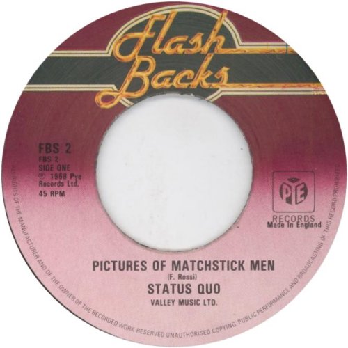 PICTURES OF MATCHSTICK MEN (Flashbacks) Reissue: Black Vinyl - Large Centre Side A