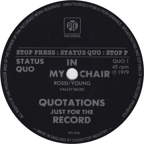 IN MY CHAIR (Flexidisc) FLEXIDISC Label