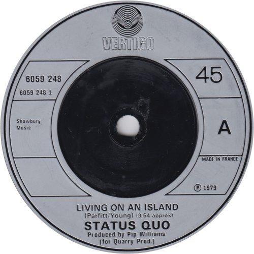 LIVING ON AN ISLAND Silver Injection Label - 