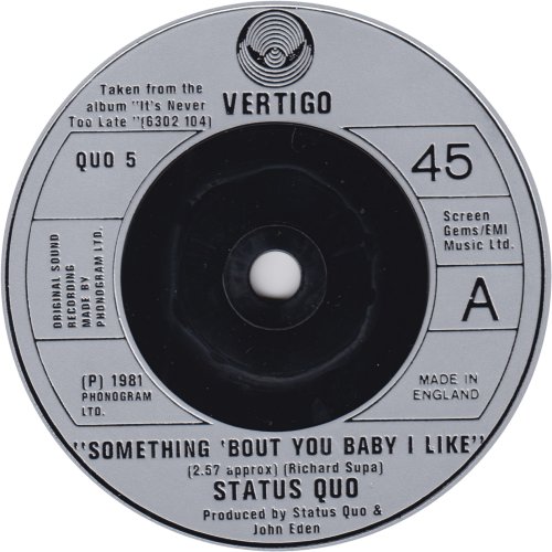 SOMETHING 'BOUT YOU BABY I LIKE Silver Injection Label Side A