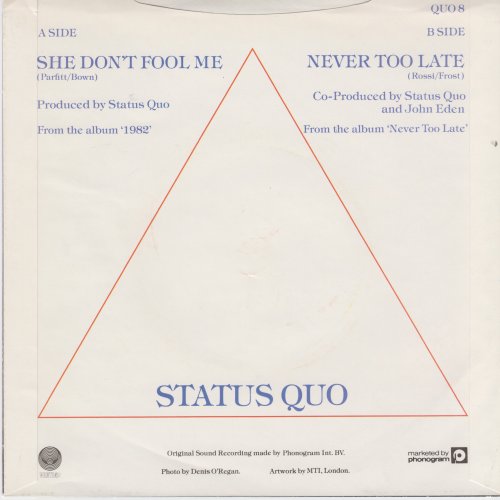 SHE DON'T FOOL ME Picture Sleeve Rear