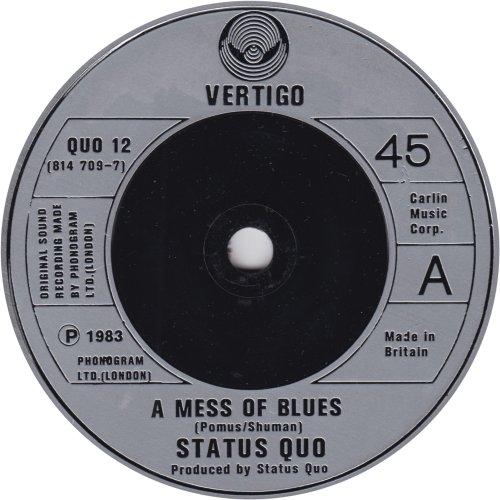 A MESS OF BLUES Silver Injection Label Side A