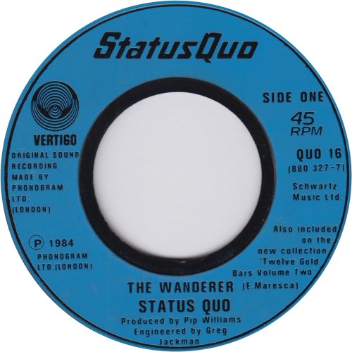 THE WANDERER Blue Injection Label with large centre Side A
