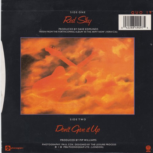 RED SKY Standard Picture Sleeve Rear