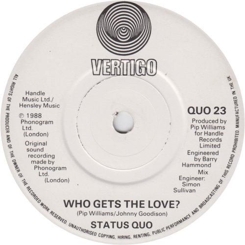 WHO GETS THE LOVE? White Paper Label Side A