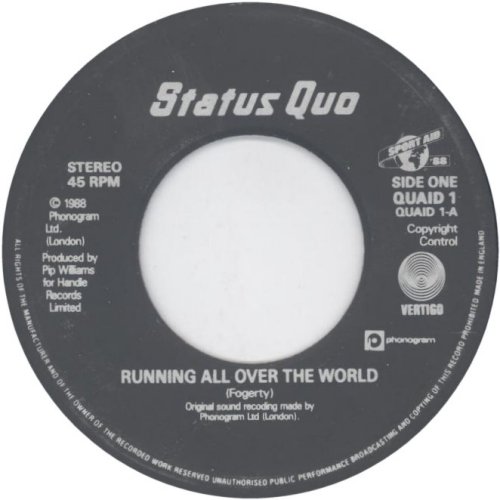 RUNNING ALL OVER THE WORLD Jukebox Copy - black label with large dinked centre Side A