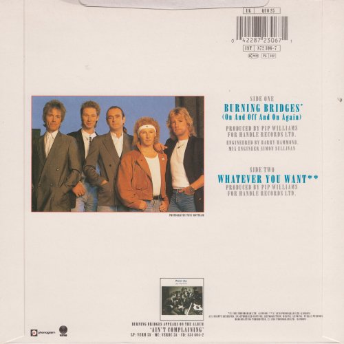 BURNING BRIDGES (ON AND OFF AND ON AGAIN) Standard Picture Sleeve Rear