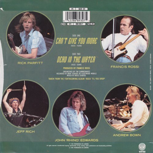 CAN'T GIVE YOU MORE Standard Picture Sleeve - thinner paper Rear