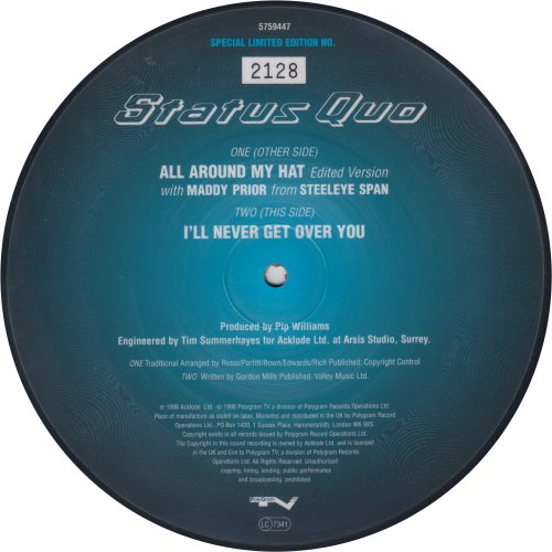 ALL AROUND MY HAT Ltd Edition Picture Disc Side B