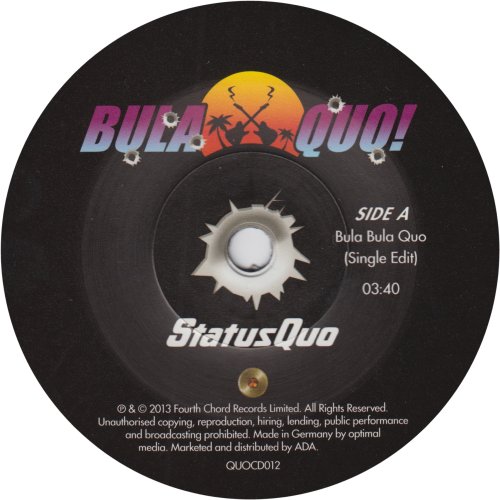 BULA BULA QUO (SINGLE EDIT) Black Embedded Label Side A