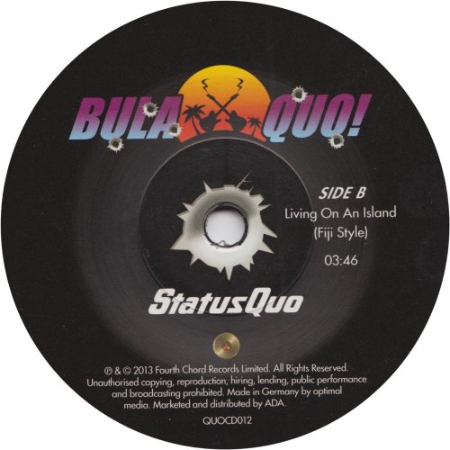 BULA BULA QUO (SINGLE EDIT) Black Embedded Label Side B