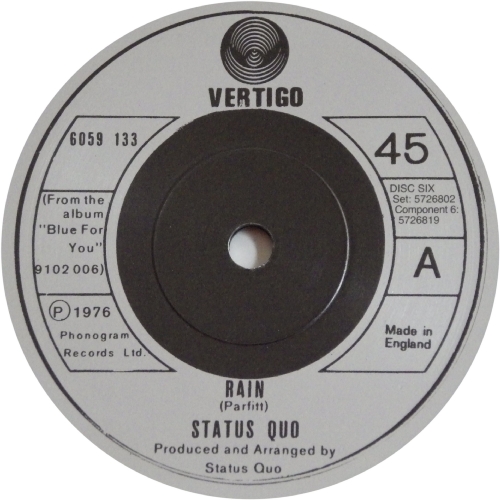 THE VINYL SINGLES COLLECTION 1972-1979 Disc 6: Rain Side A