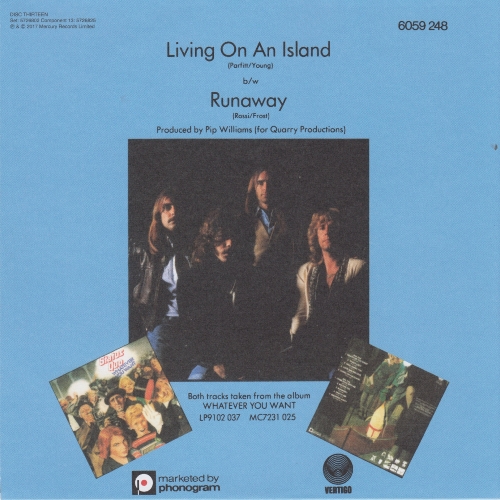 THE VINYL SINGLES COLLECTION 1972-1979 Sleeve 13: Living On An Island Rear