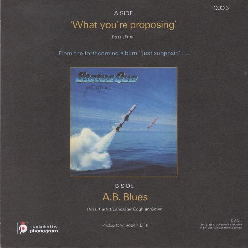 THE VINYL SINGLES COLLECTION 1980-1984 Sleeve 1: What You're Proposing Rear