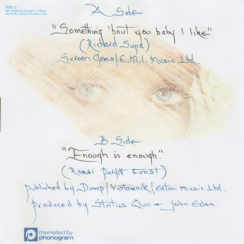 THE VINYL SINGLES COLLECTION 1980-1984 Sleeve 3: Something 'bout You Baby I Like Rear