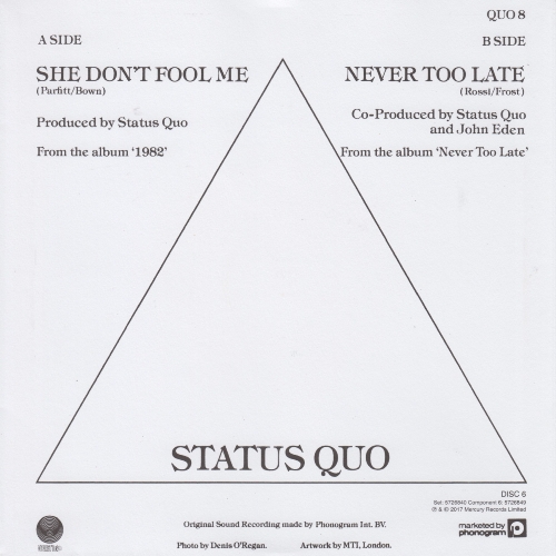 THE VINYL SINGLES COLLECTION 1980-1984 Sleeve 6: She Don't Fool Me Rear