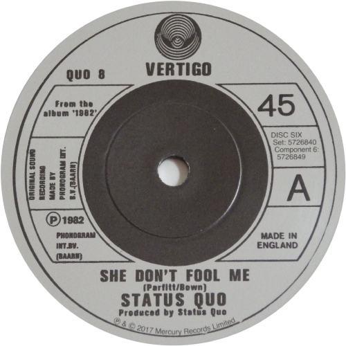 THE VINYL SINGLES COLLECTION 1980-1984 Disc 6: She Don't Fool Me Side A