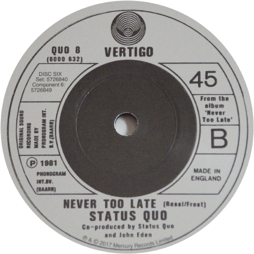 THE VINYL SINGLES COLLECTION 1980-1984 Disc 6: She Don't Fool Me Side B