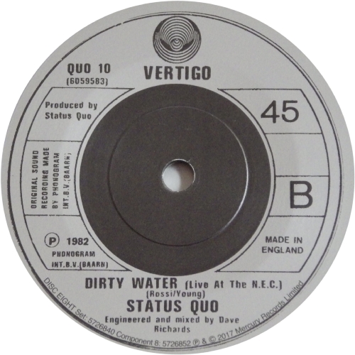 THE VINYL SINGLES COLLECTION 1980-1984 Disc 8: Caroline (Live at the NEC) Side B