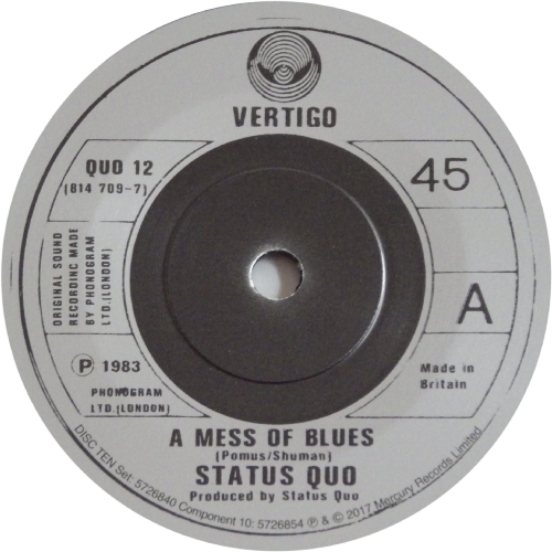 THE VINYL SINGLES COLLECTION 1980-1984 Disc 10: A Mess Of Blues Side A