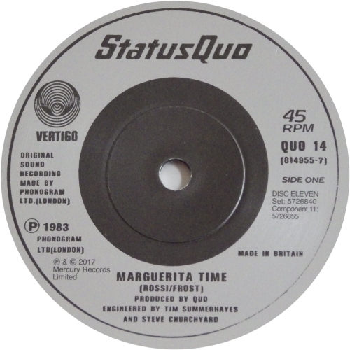 THE VINYL SINGLES COLLECTION 1980-1984 Disc 11: Marguerita Time Side A