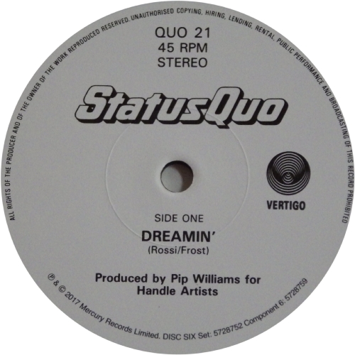THE VINYL SINGLES COLLECTION 1984-1989 Disc 6: Dreamin' Side A