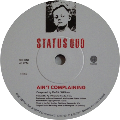 THE VINYL SINGLES COLLECTION 1984-1989 Disc 7: Ain't Complaining Side A