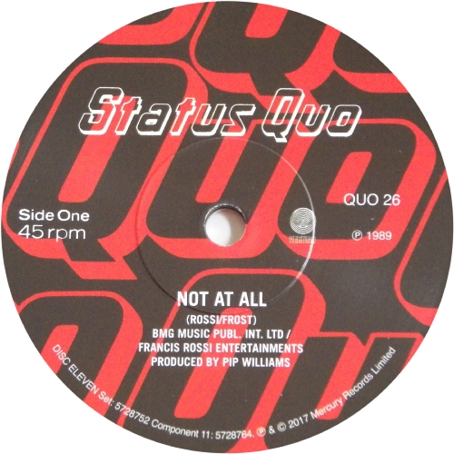 THE VINYL SINGLES COLLECTION 1984-1989 Disc 11: Not At All Side A