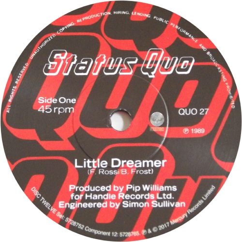 THE VINYL SINGLES COLLECTION 1984-1989 Disc 12: Little Dreamer Side A