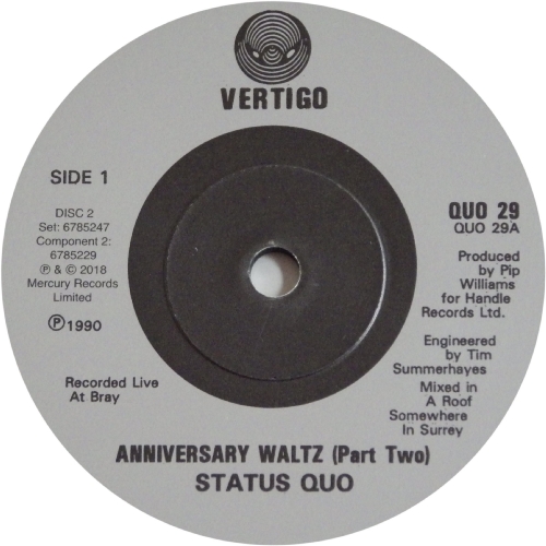 THE VINYL SINGLES COLLECTION 1990-1999 Disc 2: The Anniversary Waltz (Part 2) Side A