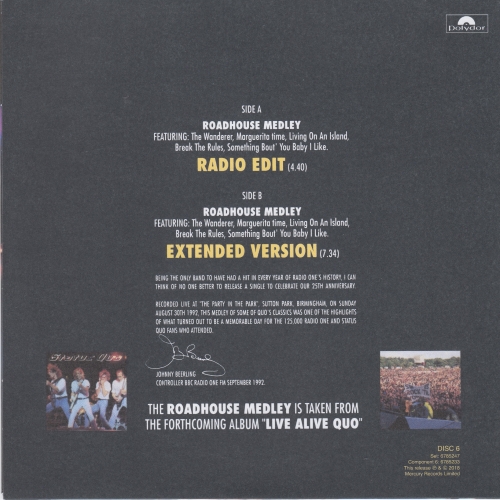 THE VINYL SINGLES COLLECTION 1990-1999 Sleeve 6: Roadhouse Blues Rear