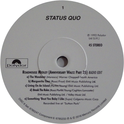 THE VINYL SINGLES COLLECTION 1990-1999 Disc 6: Roadhouse Blues Side A