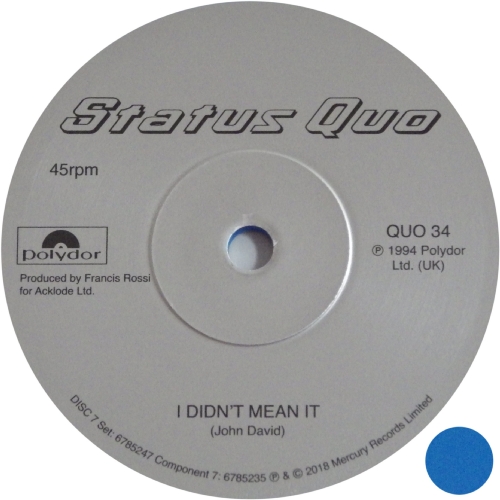 THE VINYL SINGLES COLLECTION 1990-1999 Disc 7: I Didn't Mean It Side A