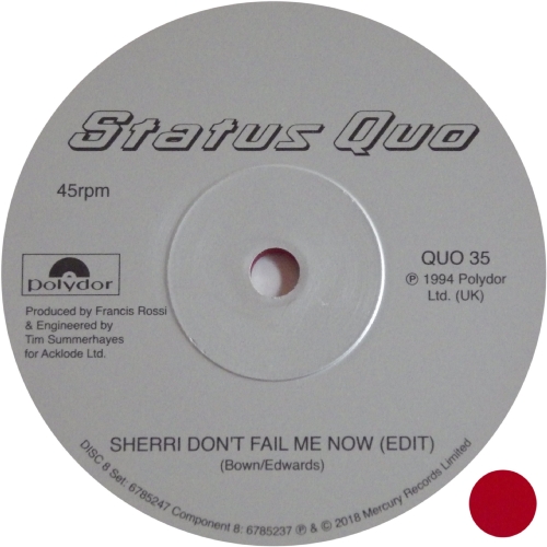 THE VINYL SINGLES COLLECTION 1990-1999 Disc 8: Sherri Don't Fail Me Now Side A