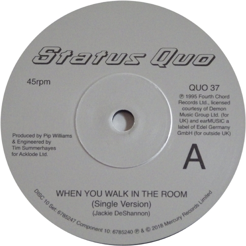 THE VINYL SINGLES COLLECTION 1990-1999 Disc 10: When You Walk In The Room Side A