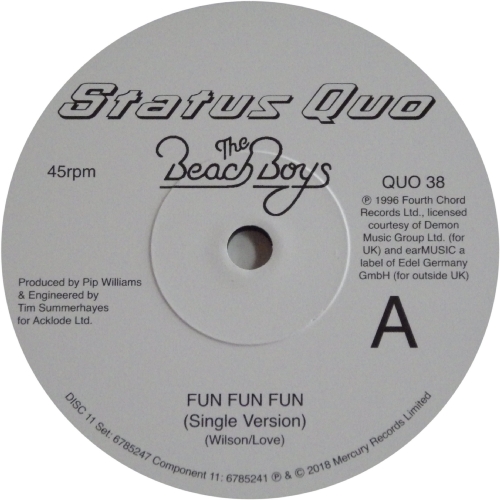 THE VINYL SINGLES COLLECTION 1990-1999 Disc 11: Fun Fun Fun Side A