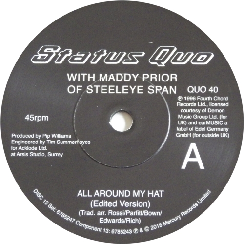 THE VINYL SINGLES COLLECTION 1990-1999 Disc 13: All Around My Hat Side A