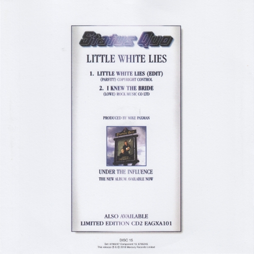 THE VINYL SINGLES COLLECTION 1990-1999 Sleeve 15: Little White Lies Rear