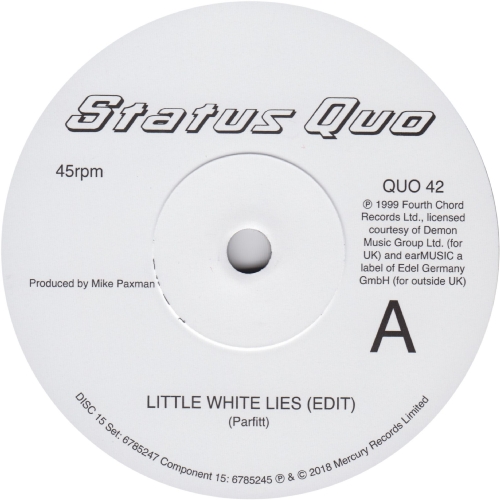 THE VINYL SINGLES COLLECTION 1990-1999 Disc 15: Little White Lies Side A
