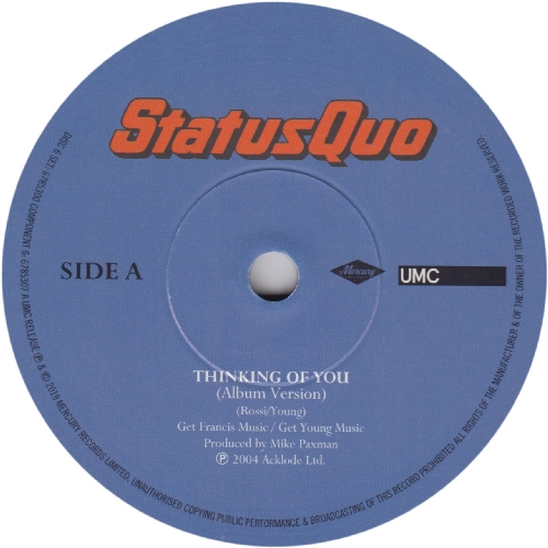 THE VINYL SINGLES COLLECTION 2000-2010 Disc 6: Thinking Of You Side A