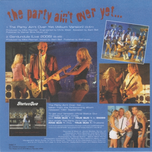 THE VINYL SINGLES COLLECTION 2000-2010 Sleeve 7: The Party Ain't Over Yet... Rear