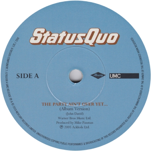 THE VINYL SINGLES COLLECTION 2000-2010 Disc 7: The Party Ain't Over Yet... Side A