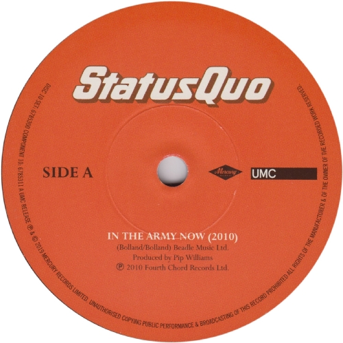 THE VINYL SINGLES COLLECTION 2000-2010 Disc 10: In The Army Now (2010) Side A