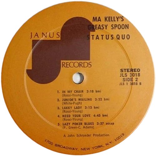 MA KELLY'S GREASY SPOON Standard Label 3 Side B