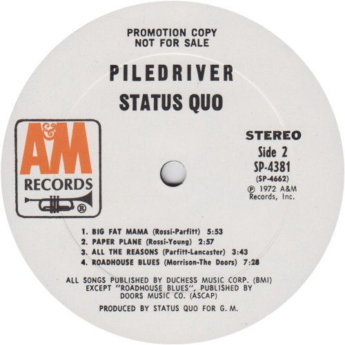 PILEDRIVER Promo Label v1 Side B