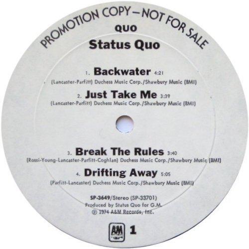 QUO Promo Label v1 Side A